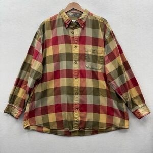 Orvis Mens XXL Plaid Long Sleeve Button Down Flannel Shirt